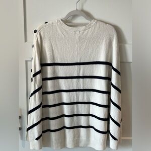 J.Jill navy and white striped poncho. Lovely soft fabric. One size fits all.